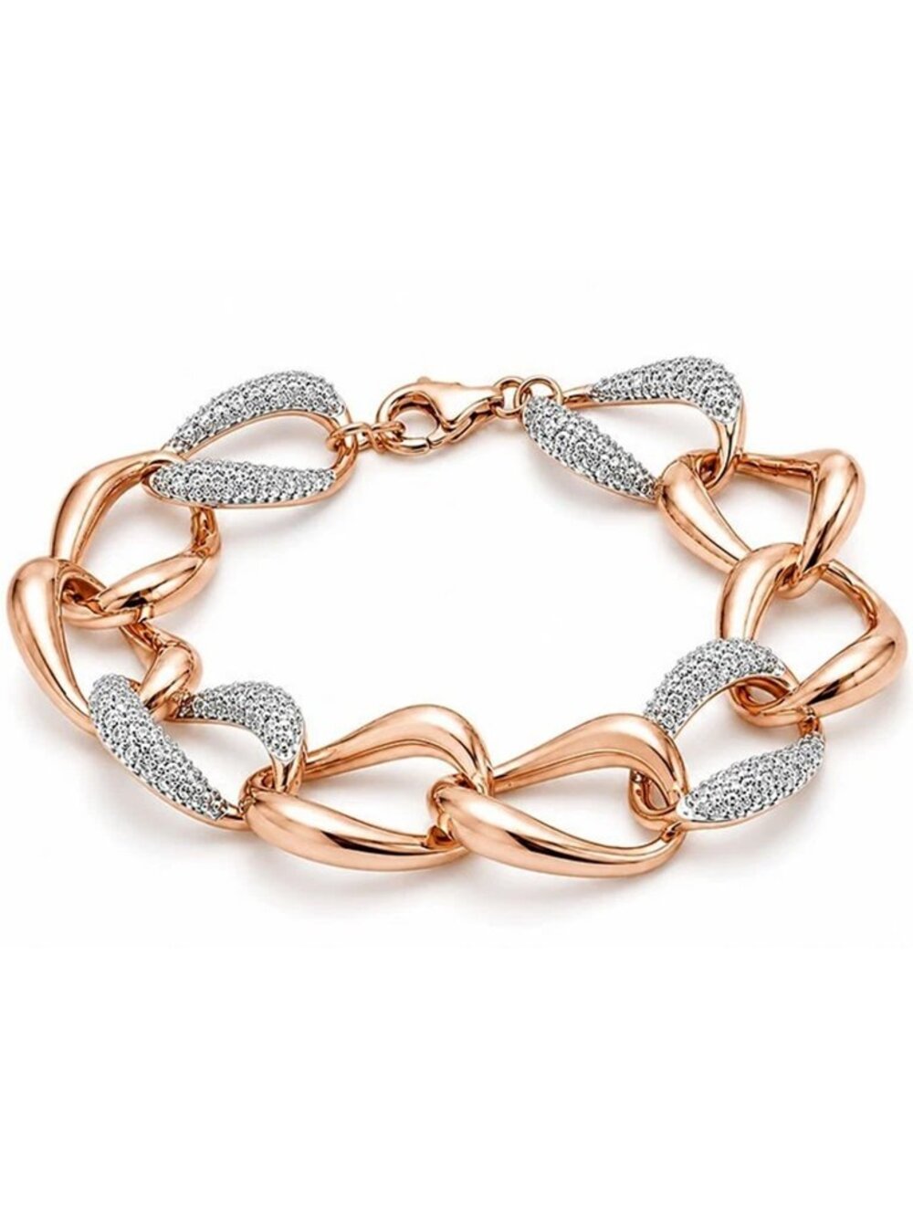 Created White Sapphire Bracelet 14k Rose Gold Plated (.925)